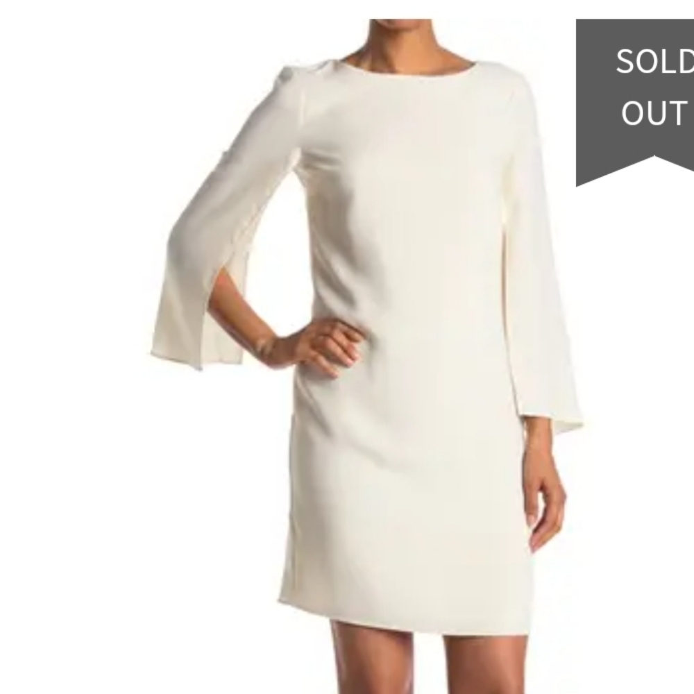 Halston Cape Sleeve Sheath Dress